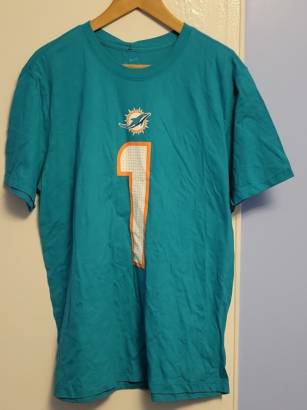 Nike Teal Miami Dolphins #1 Short Sleeve Jersey Tee